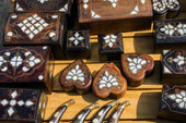 Wooden boxes made with inlay technology