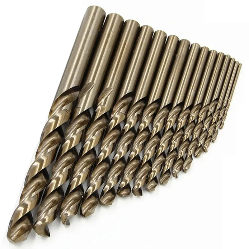 15 Piece M35 Cobalt Twist Drill Set, Yellow Coated Hss, LK-AA34