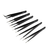 Stainless Steel Precision Anti-Static Tweezers Set with Curved and Straight Tips, LK-TW12