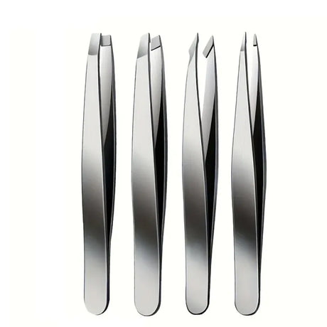 4-Piece Tweezers Set for Eyebrow Plucking and Hair Removal, LK-AA29