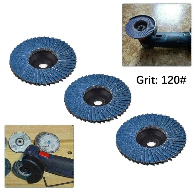 3-Inch Flat Flap Discs Set, 3pcs Grinding Wheels for Cutting, Sanding, and Polishing, LK-AA84