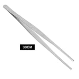 Stainless Steel BBQ Food Tong 20cm/30cm with Straight Toothed Tweezer, LK-AA69