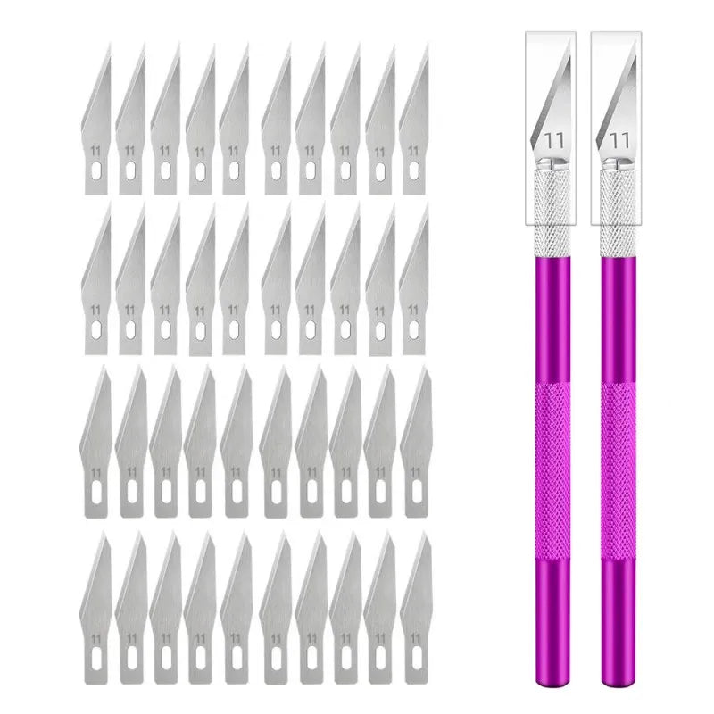 Non-slip Engraving Knife Set with 40 #11 Blades for Pcb and Cell Phone Repair, LK-SG11