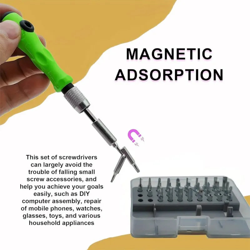 32 in 1 Mini Precision Magnetic Screwdriver Set for Phone Tablet Camera Repair, LK-AA38