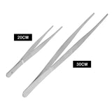 Stainless Steel BBQ Food Tong 20cm/30cm with Straight Toothed Tweezer, LK-AA69