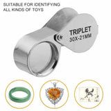  Foldable 10-30X Jewelry Loupe, Pocket Magnifier for Reading and Diamond Inspection, LK-AA83