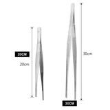 Stainless Steel BBQ Food Tong 20cm/30cm with Straight Toothed Tweezer, LK-AA69