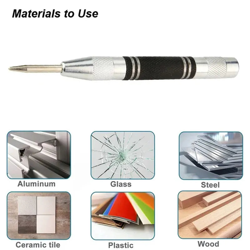 Automatic Spring-Loaded Center Punch Tool for Metal Marking and Dent Repair, LK-AA33