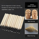 12-Piece Chisel and Knife Set for Wood Carving, Precision Cutting, and Detailed DIY Hand Gouging, LK-AA81