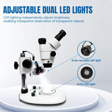 Trinocular Stereo Microscope LED Double Light Sources LK-MS06B