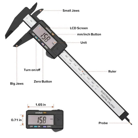Digital Plastic Caliper for Accurate Jewelry and Craft Measurements, LK-ST06
