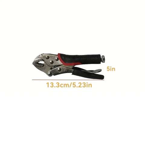 5 Inch Lock Pliers with Curved Jaw and Straight Long Nose, LK-AA45