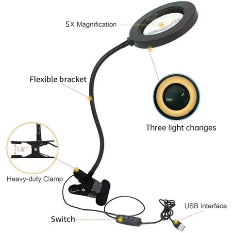 Clamp-On LED Magnifier Light-4