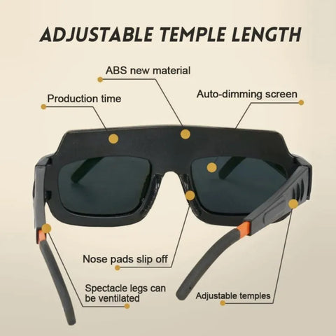 Auto-Darkening Protective Welding Glasses, Anti-Glare Goggles for Eye Safety and Argon Arc Welding, LK-AA80