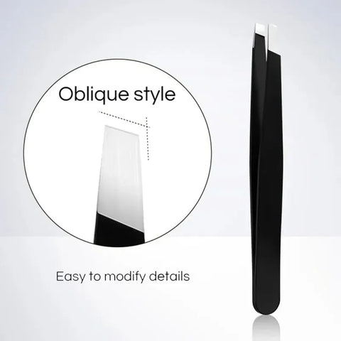 Wholesale Black Stainless Steel Eyebrow Tweezers for Hair Removal, LK-AA52