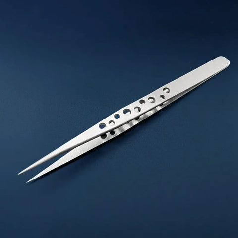 2-Piece Anti-Static Stainless Steel Tweezers Precision Angled and Straight, LK-TW11