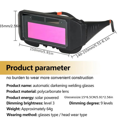 Welding Goggles with Auto-Darkening Feature for Safety and Eye Protection, LK-AA79