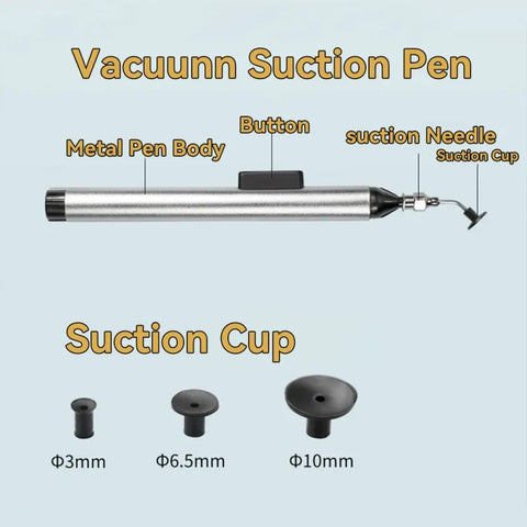 Vacuum Pick-Up Tool with 3 Suction Tips for Soldering and Desoldering Tasks, LK-AA23
