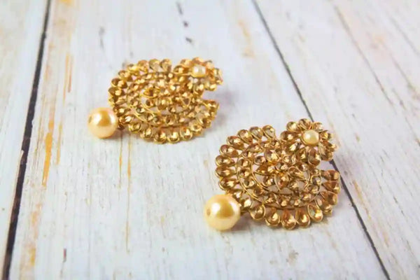 Beautiful earrings made of gold