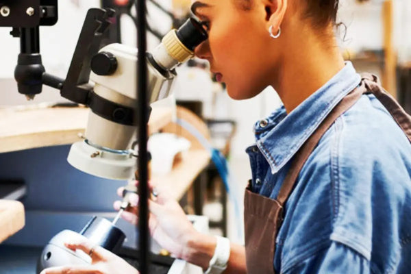 Jewelry piercing with the aid of a stereo microscope