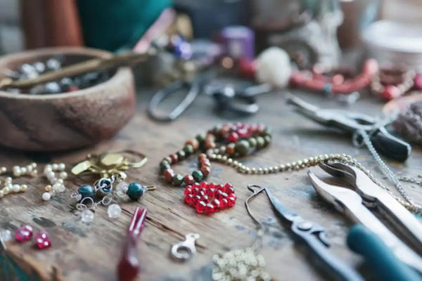 Lots of materials on the jewelry engraving table