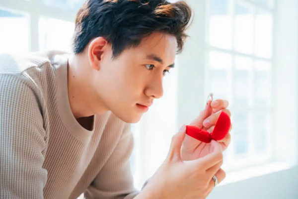 Men with fine boxes for jewelry