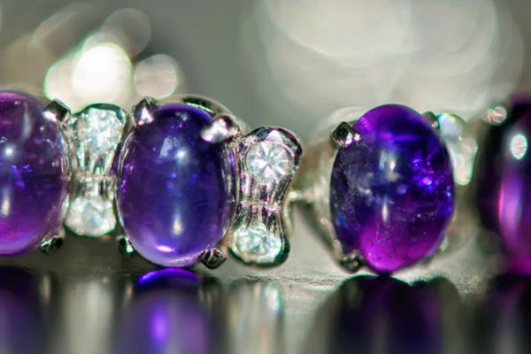 Purple Oval Gemstone Bracelet